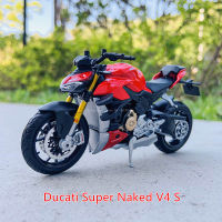 Maisto 1:18ใหม่ Ducati Super Naked V4 S สีแดงเดิมที่ได้รับอนุญาตจำลองล้อแม็กรถจักรยานยนต์รุ่นรถของเล่นของขวัญคอลเลกชัน