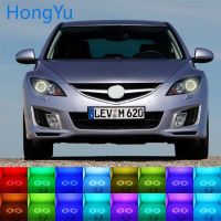 Rgb หลายสีไฟหน้า Led ดวงตานางฟ้าแหวนเฮโล Drl Rf รีโมทคอนโทรลสำหรับ Mazda 6 2007 2012อุปกรณ์เสริมล่าสุด