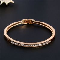 Fashion Gold Crystal Bangle Thin celet Jewelry Women Girl Charms Trendy