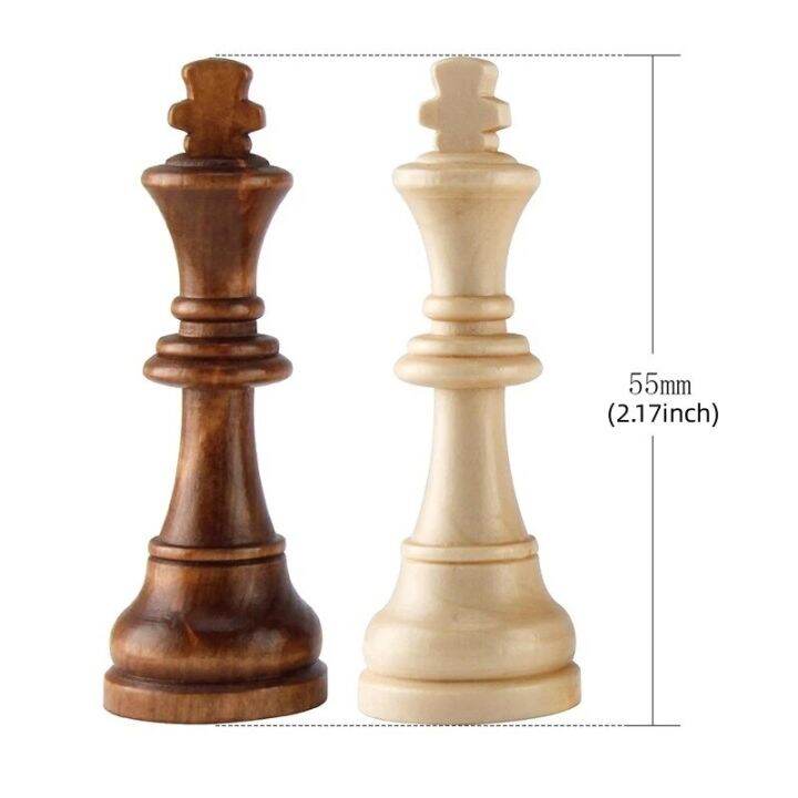 32pcs Wooden Chess Pieces Complete Chessmen International Word Chess