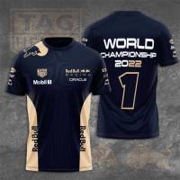 เสื้อยืดแขนสั้นลําลอง ขนาดใหญ่ พิมพ์ลาย F1 Red Bull Racing World Champ Fans 2022