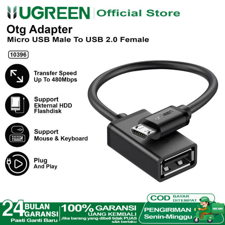 Ugreen Kabel Otg Micro Usb To Usb Female Lazada Indonesia