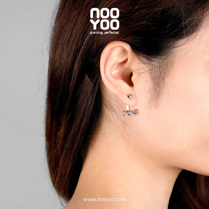 nooyoo-ต่างหูสำหรับผิวแพ้ง่าย-triple-tiny-heart-with-crystal-surgical-steel