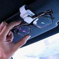 Car Glasses Holder Universal Car Visor Sunglasses Holder Clip Sponge Spring Eyeglasses Hanger Ticket Card Clip Eyeglasses Mount Eyewear case