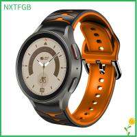 NXTFGB จับคู่สีคู่ สายรัดนาฬิกา 20มม. ค่ะ ซิลิกาเจล สายนาฬิกาอัจฉริยะ ของใหม่ กระดุมยึดโลหะ กำไลข้อมือสร้อยข้อมือ สำหรับ Samsung Galaxy Watch 5/4./โปรโปรโปร สไตล์สปอร์ต