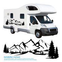 RV Motorhome Side Body Sticker DIY Large Mountain Tree Decal Sticker Decoration for Car Caravan Trailer