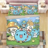 Kawaii Bugcat Capoo Bedding Set Four-piece Cartoon Bed Sheet Quilt Cover Warm Bedspread For Kids Girls Four-piece Bedding Set