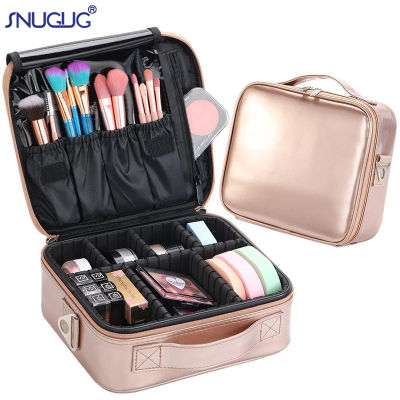 Women Leather Cosmetic Bag Beauty Female Brand Professional Makeup Case Bolso De Cosmeticos Mujer Nail Tool Make Up Storage Box