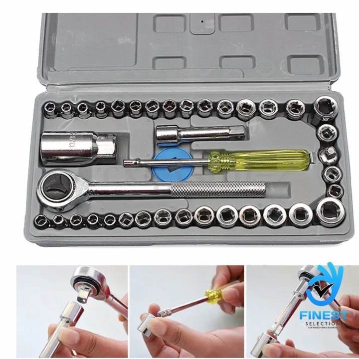 40 piece combination socket wrench set (1/4" and 3/8"), combination set