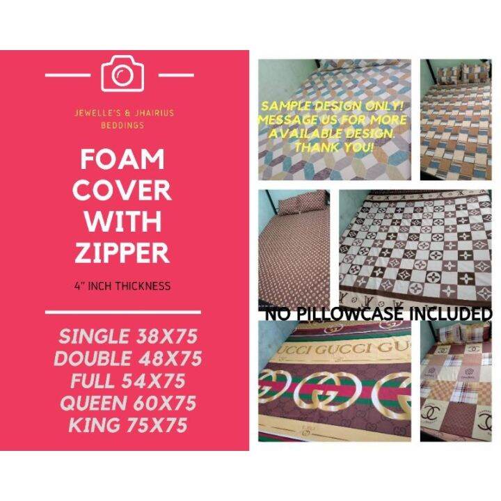 4 inches thick FOAM COVER WITH ZIPPER (Balot sa foam) Lazada PH