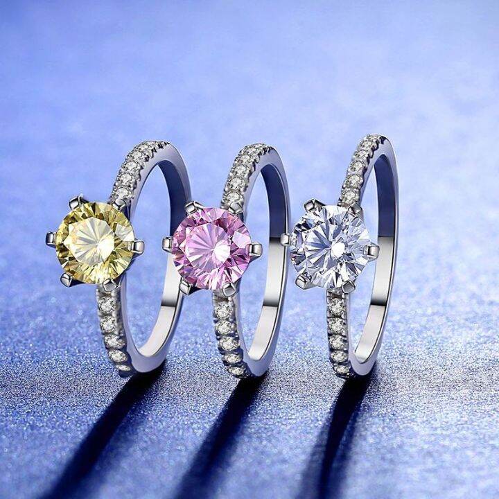 S925 Sterling Silver ring1ct Real Moissanite fashion ring Lazada PH