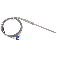 Steel Temperature Probe Pt100 RTD Sensor Cable 2M 98 mm 3 Wires -50 ~ 400 Celsius