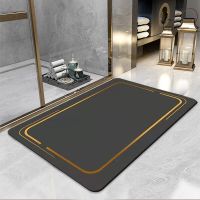 Anti-slip Bathroom Mat Geometic Bathroom Rug Diatom Mud Absorbent Doormat Nappa Skin Bathtube Side Foot Pad alfombra de baño