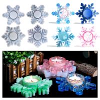 Snowflake Candle Holder Concrete Silicone Mold DIY Tealight Candlestick Candle Holder Ornament Silicone Mould Casting Molds