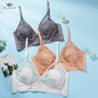 ECMLN บราลูกไม้บางเฉียบแผ่นอกบางฤดูร้อนกลวงไม่มีแหวนเหล็ก Bralette เซ็กซี่ Push Up Brasieres