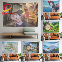 อะนิเมะ Spirited Away Tapestry Totoro ตกแต่งแขวนกำแพงฉากหลังญี่ปุ่นมังงะผ้าห้องนั่งเล่นในบ้านตกแต่งห้องนอน Ins