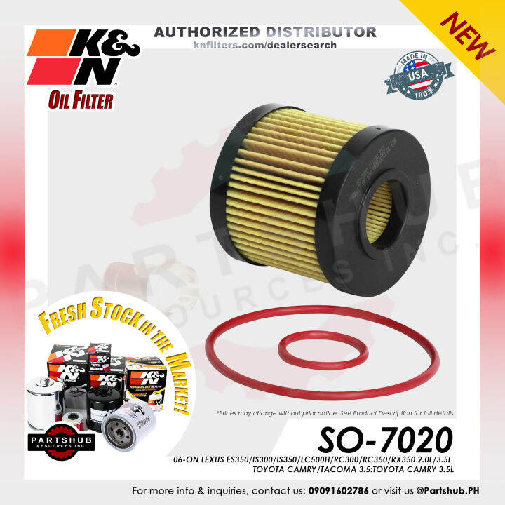 K&N OIL FILTER SO7020 ('06ON Lexus ES350/IS300/IS350/LC500h/RC300