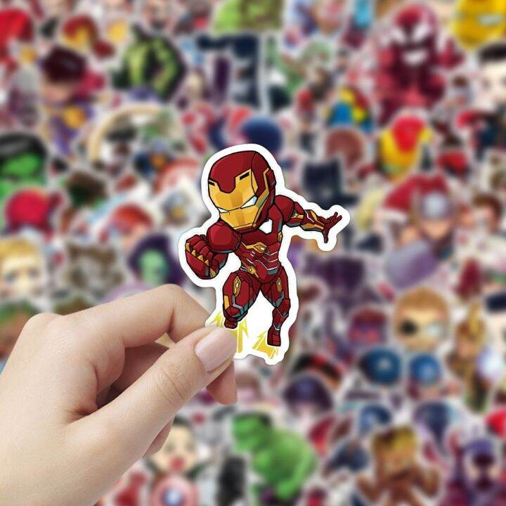 marvel-the-avengers-cute-super-hero-cartoon-stickers-graffiti-decals-laptop-car-bike-toy-sticker-for-kids