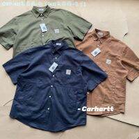 Carhartt Carhartt เสื้อคอตตอนซักแขนสั้นผ้าฝ้ายแจ็คเก็ตไทด์เรียกคืนวิธีโบราณเสื้อทรงหลวมคู่รักชายและหญิง