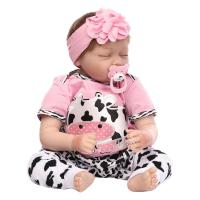 Reborn Baby Doll Soft Weighted Realistic Toddler Dolls Eyes Closed Simulation Skin Texture Newborn Girl Toddlers with Movable Arms and Legs standard