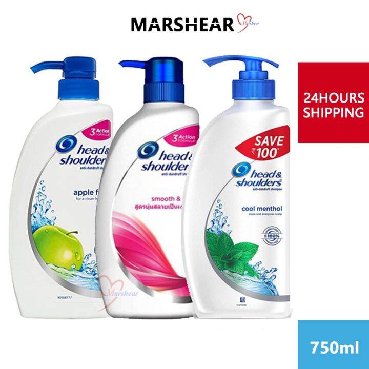 ♝Head and shoulders Shampoo Cool menthol Smooth Silky Apple fresh Aroma