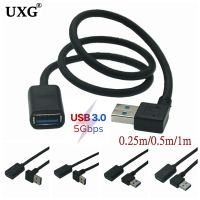 1M 3FT 30cm 50CM USB 3.0 Right Left Up Down Angle 90 Degree Extension 5Gbps USB 3.0 Cable Male To Female Adapter Cord USB Cable