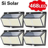 468 LED Solar Light Human Body Sensor 288 Solar Lamp IP65 Outdoor Light automatic adjust brightness Garden Street Light