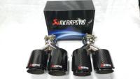 ปลายท่อแต่ง แบบขันน๊อต รถยนต์ AKRAPOVIC คลอบแคฟล่า เงา ปลายคู่ ข้าง ซ้ายและขวา