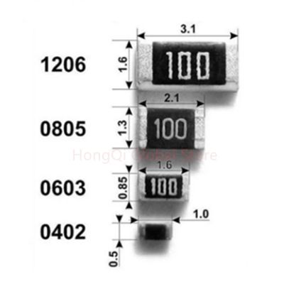 100Pcs 0603 1% SMD Resistor 0R ~ 10M 1/16W 0 1 10 100 150 220 330 Ohm 1K 2.2K 10K 100K 1R 10R 100R 150R 220R 330R