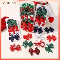 VJMHGS 6/8pcs/set งานเลี้ยงปีใหม่ โบว์คริสต์มาส อุปกรณ์ตกแต่งคริสต์มาส โพลีเอสเตอร์ กิ๊บติดผมเด็ก ของใหม่ อุปกรณ์เสริมผมเด็ก โบว์ติดผม สำหรับเด็กผู้หญิงเด็ก