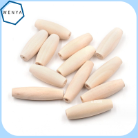 WENYA 50Pcs 1445MM ไม้ธรรมชาติธรรมชาติ ไม้ที่ยังไม่เสร็จ ไม้ที่ยังไม่เสร็จ วงรีทรงรี ลูกปัดรูปวงรี งานทำมือ ไม้ธรรมชาติธรรมชาติ งานฝีมือดีไอวาย