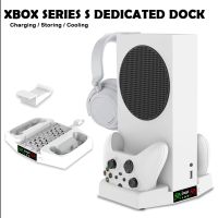 ฐานพัดลมทำความเย็นสำหรับ Xbox Series S แท่นวางหูฟังสำหรับเครื่องชาร์จคอนโทรลเลอร์ Xbox เกมแพดสำหรับอุปกรณ์เสริม Xbox Series