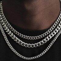 ☎ jiyi946012824 Punk 357mm Curb Cuban Necklaces Men Gold Color Chain Chokers Metal Jewelry