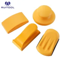 5 Inch Sanding Block Rubber Hook Loop Backing Pad Sandpaper Holder Hand Grinding Block Polishing Tools