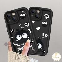 เคสสำหรับ IPhone 7 8 6S 15 6 Plus XR X XS Max 15 11 14 13 12 Pro Max 7Plus SE 2020หัวใจแห่งความรักที่น่ารักสีดำเมโลดี้