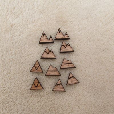 Laser cut Mountain Blank Wood Cabochon Mini Wooden Shape Earring Supplies  Power Points  Switches Savers
