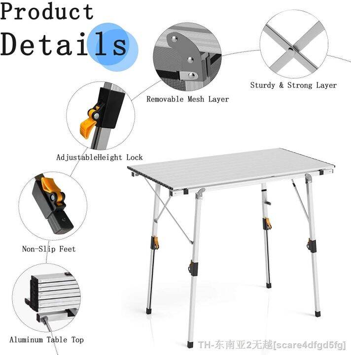 hyfvbu-aluminum-alloy-camping-table-outdoor-folding-hiking-desk-traveling-bbq