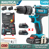 สว่านไร้สาย MAKITA 149V 3 ระบบ เจาะทุกวัสดุ แบตใหญ่ ใช้งานยาวนาน คุณภาพเยี่ยม พร้อมเจาะขันน็อต กระแทก ไม้ คอนกรีต และเหล็ก