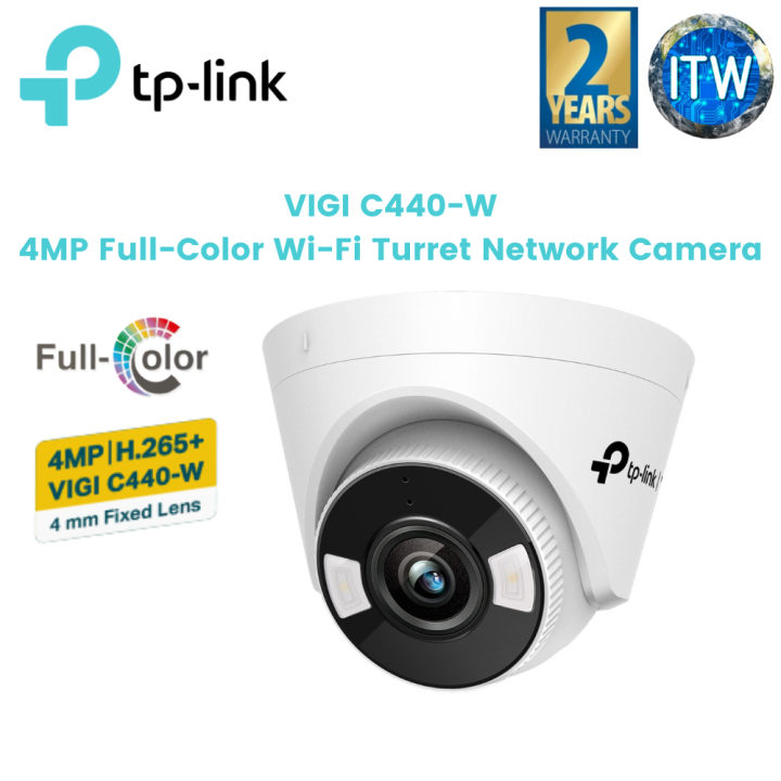 TP-Link VIGI C440-W 4MP Full-Color Wi-Fi Turret Network Camera