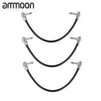 [ammoon]30 เซนติเมตร/12in กีตาร์ผลเหยียบตราสาร PATCH CABLE 1/4 เงินเสียบมุมขวาแจ็คเก็ตพีวีซีสีดำ,3-PCS