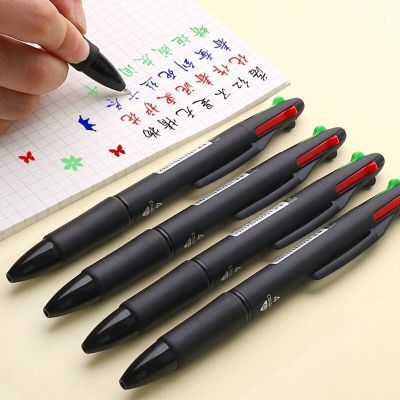 5Pcs MultiColor Pen Fine Point 4 in 1 Colorful Retractable Ballpoint Pens Multi Function Pen 0.7mm Pens