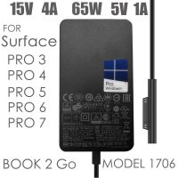 ของแท้ใหม่15V 4A 65W สำหรับ Microsoft Sur Book Pro3 Pro4 Pro 5 Pro 6 Pro7อะแดปเตอร์ชาร์จ1706ชาร์จเร็วพร้อม1A 5V