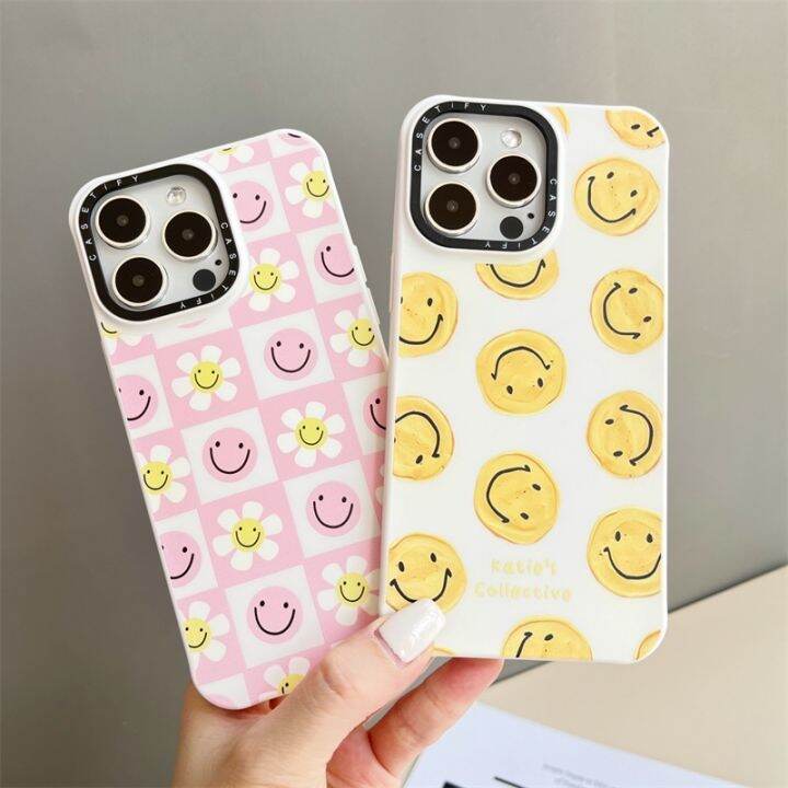 casetifg-เคสโทรศัพท์มือถือซิลิโคน-tpu-กันกระแทก-ป้องกันเลนส์-ลายตารางหน้ายิ้ม-หรูหรา-สําหรับ-iphone-11-13-12-14-pro-max-7-8-14-plus-xr-x-xs-max