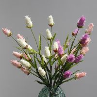 NEW 6 Heads Bromeliad Fake Grass Branch Artificial Flowers For Home Wedding Decoration Flores Artificiais Indie Room Decor