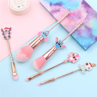 A Set Of Stitch Makeup Brushes Tool Set Cosmetic Powder Eye Shadow Foundation Blush Blending Beauty Make Up Brush