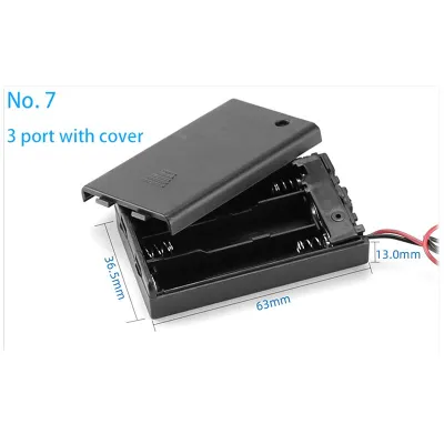 New Black Plastic NO.5 AAA5 Battery Storage Box Case 2 3 4 6 8 Slot Way DIY Batteries Clip Holder Container With Wire Lead