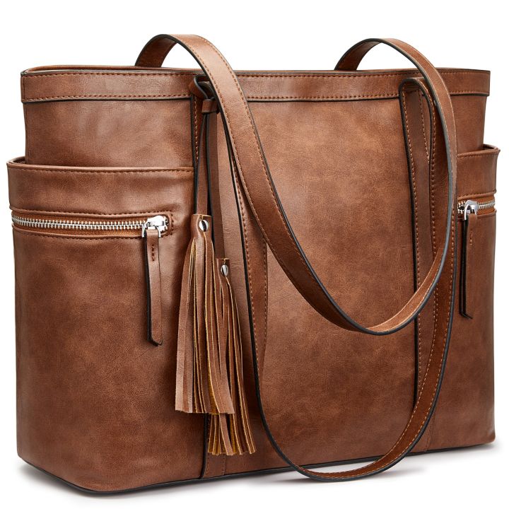 กระเป๋าโท้ทหลายช่องสำหรับผู้หญิงกระเป๋าสะพายใบใหญ่กระเป๋าถือสตรีมีพู่