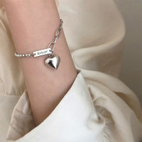 Statement Bracelet Symbolic Bracelet Charm Bracelet Retro Jewelry Heart-shaped Bracelet Simple Letter Bracelet