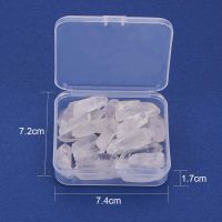 1 Box About 23pcs Clear Nuggets Tusk Shape Natural Quartz Crystal Points Shards Beads Drilled Gemstone (Hole: 0.85mm)