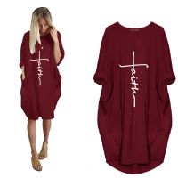 Womens Loose Plus Size Oversized Dress